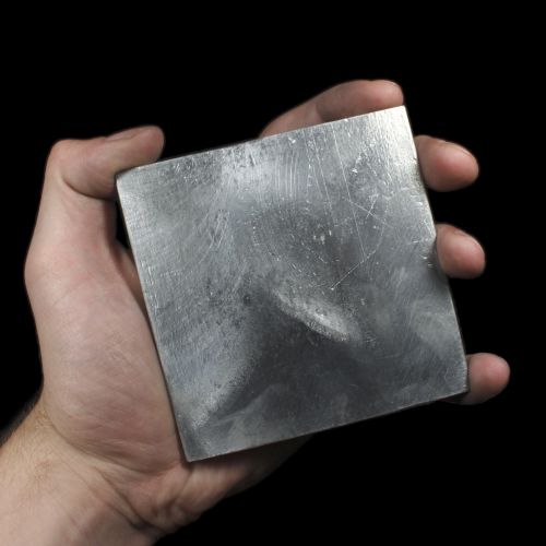 Zinc (Zn) Thick Metal Plate - 4\" Square (1.5 lb.)